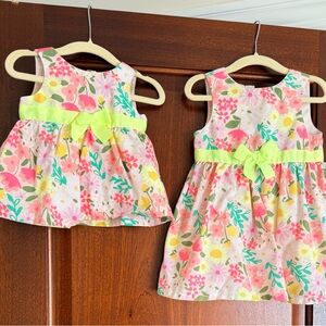 Cat & Jack Floral Dress Set with Bright Yellow Accents